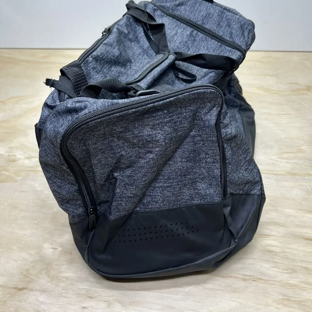 NEW adidas Defender IV Medium Duffel Bag Gray Black Blue 24